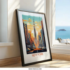 New York City Wall Art, Empire State Building Print, USA Travel Poster, Modern Cityscape Decor, Urban Home Art, American Landmark Gift - Tawshia