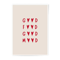 Good Food Mood Photographic Print, Heart Wall Art, Cute Print, Minimalist Art Print, Home Decor - Tawshia