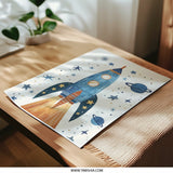 Rocket Ship Photographic Print, Kids Room Decor, Space Art Print, Nursery Wall Art, Galaxy Theme, Outer Space Decor, Boy Room Art - Tawshia