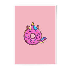 Unicorn Donut Photographic Prints, Cute Food Art, Kawaii Decor, Playful Prints, Sweet Treat Art, Pastel Pink Art, Kids Room Decor - Tawshia