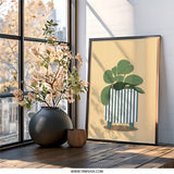 Modern Plant Wall Art, Potted Plant Print, Houseplant Illustration, Minimalist Decor, Botanical Wall Art, Indoor Plants Art - Tawshia