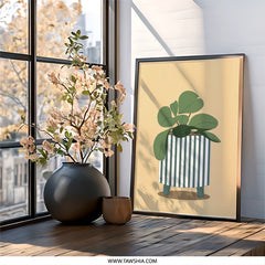 Modern Plant Wall Art, Potted Plant Print, Houseplant Illustration, Minimalist Decor, Botanical Wall Art, Indoor Plants Art - Tawshia