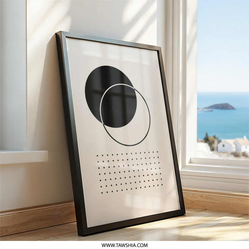 Abstract Geometric Wall Art, Minimalist Print, Circle and Dot Design, Modern Home Decor, Contemporary Wall Decor - Tawshia