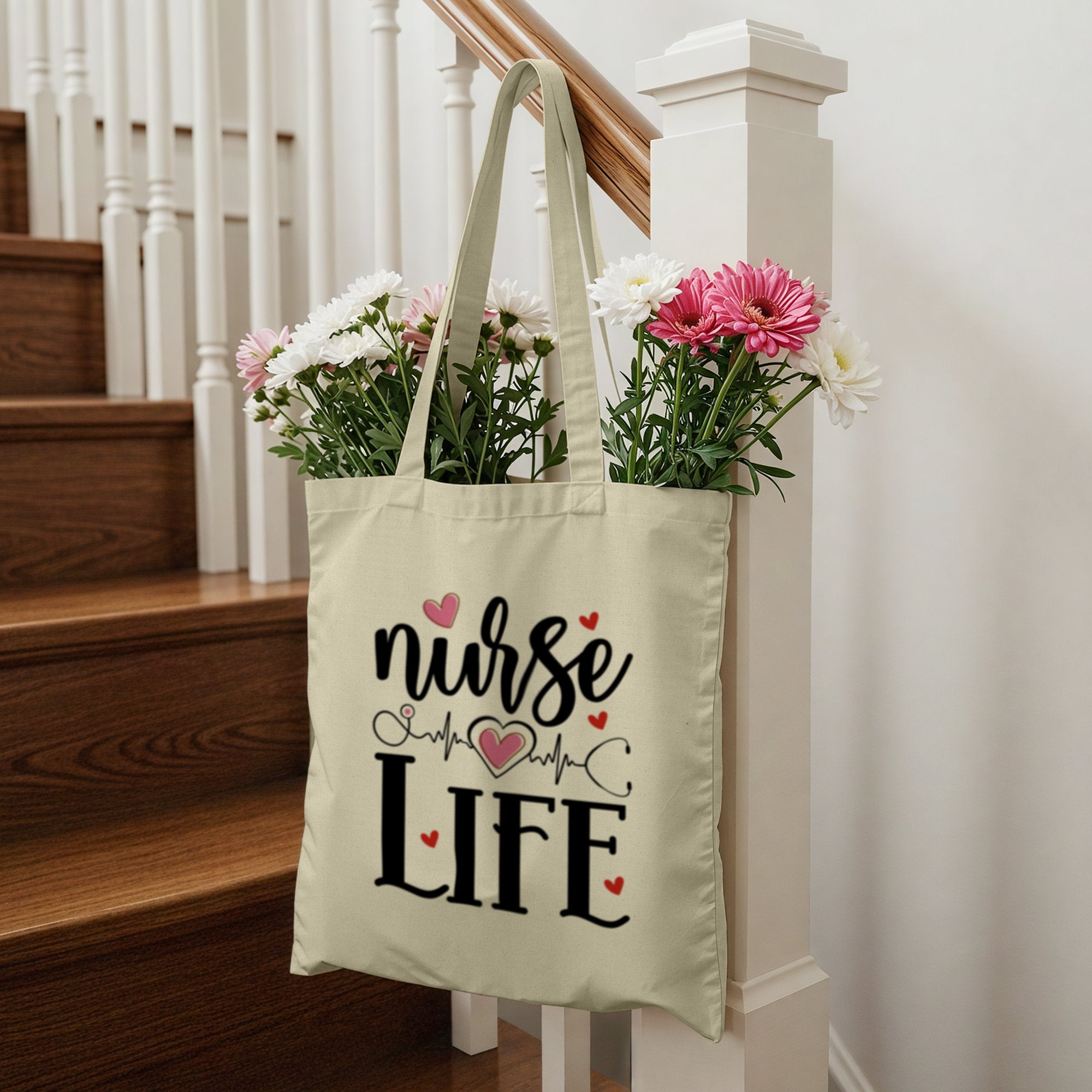 Nurse Life Floral Tote Bag Perfect for Everyday Use