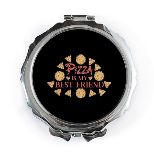 Pizza is My Best Friend Pocket Mirror, Funny Foodie Gift, Pizza Lover, Portable Mirror, Cute Travel Mirror, Makeup Mirror, Pizza Gift - Tawshia