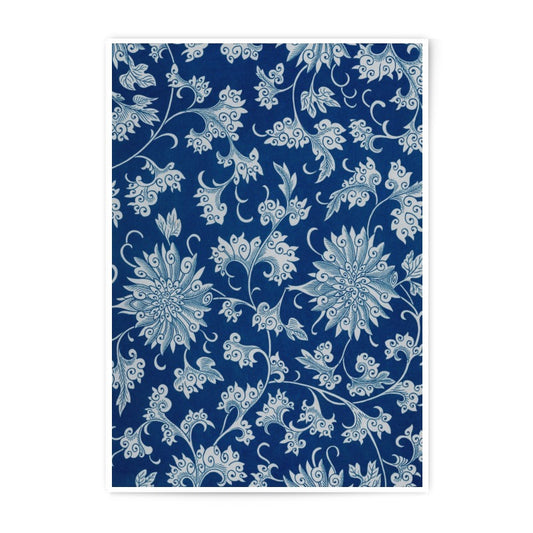 Blue Floral Art, Photographic Print, Flower Wall Art, Botanical Home Decor, Floral Print, Asian Inspired Art, Indigo Decor, Elegant Print - Tawshia