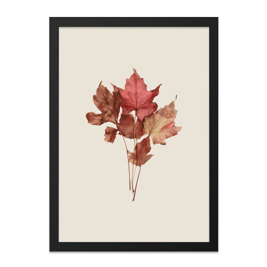 Maple Leaf Wall Art, Botanical Art Print, Autumn Home Decor, Fall Leaves Art, Nature Wall Decor, Modern Art Print, Framed Print - Tawshia