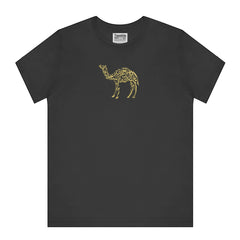 Ornate Camel Design on Black Tee Shirt product