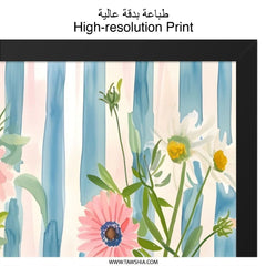 Tea Party Wall Art, Kitchen Decor, Floral Still Life Print, Blue and White Decor, Flower Art Print, Home Decor, Vibrant Wall Decor - Tawshia