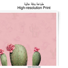 Pink Cactus Photographic Prints, Floral Art Decor, Botanical Wall Art, Desert Home Decor, Southwest Prints, Trendy Wall Art, Home Decor - Tawshia