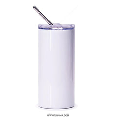 Insulated White Tumbler with Metal Straw product type