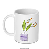 Cute Plant Mug, Floral Mug, Potted Plant Mug, Unique Mug, Coffee Mug, Tea Mug, Gift Mug, Office Mug, Kitchen Decor Mug, Plant Lover Gift - Tawshia