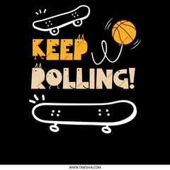 Keep Rolling Basketball Skateboard Design product