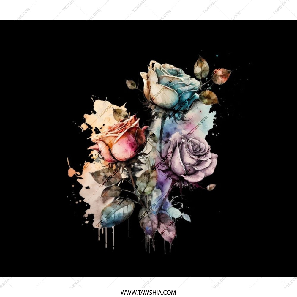 Floral Art Backpack, Watercolor Roses, Elegant Backpack, Stylish Design, Flower Lover Gift, Unique Backpack, Back to School Bag - Tawshia