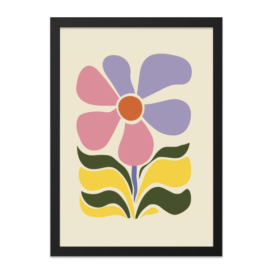 Retro Flower Wall Art, 70s Floral Print, Pastel Flower Power Decor, Colorful Botanical Illustration, Groovy Aesthetic Art Print - Tawshia