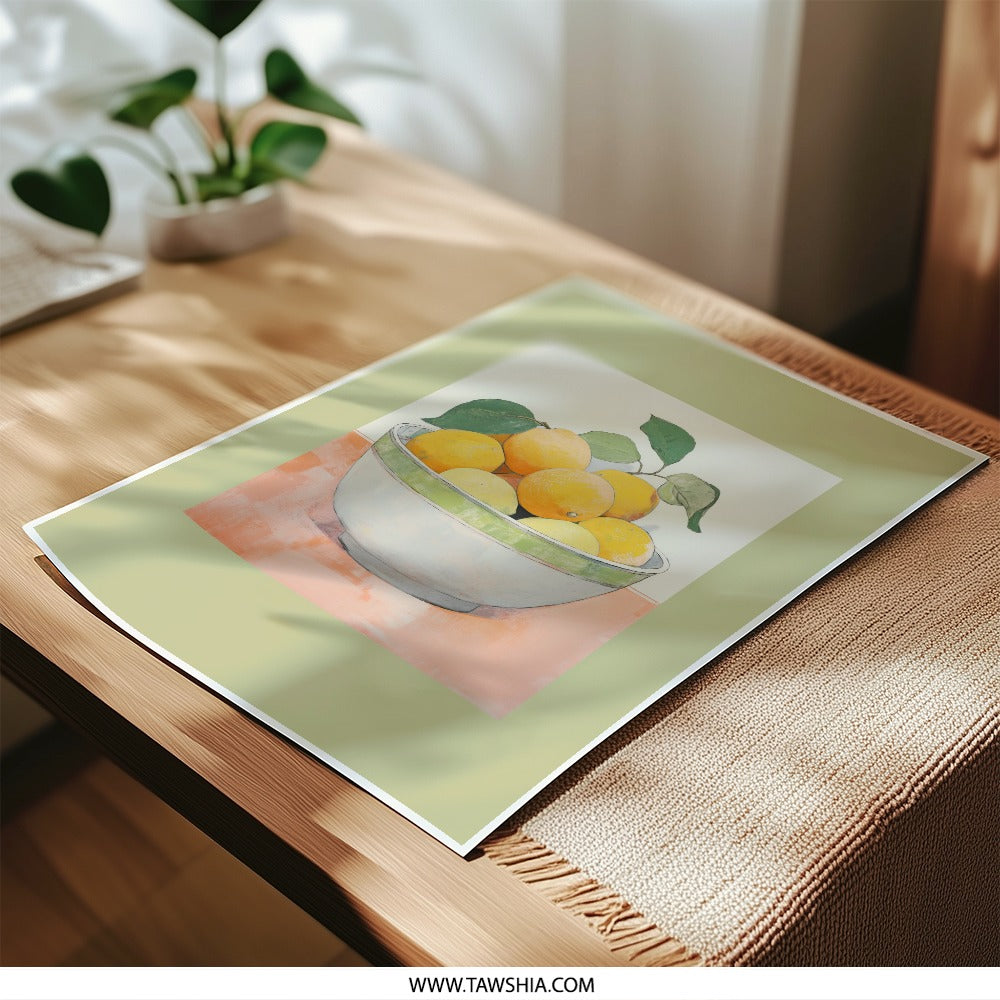 Lemon Photographic Prints, Bowl of Lemons, Kitchen Wall Art, Still Life Photography, Citrus Decor, Farmhouse Prints, Home Decor - Tawshia
