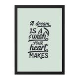 Dream Wish Wall Art, Heart Makes Quote, Inspirational Saying, Typography Art Print, Motivational Poster, Home Decor, Gift Idea - Tawshia