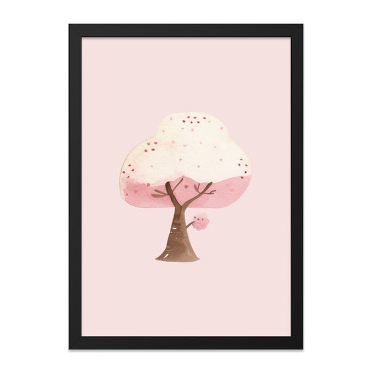 Pink Cherry Blossom Wall Art, Watercolor Tree Print, Botanical Art, Nursery Decor, Floral Wall Decor - Tawshia