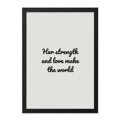Inspirational Wall Art, Her Strength Love, Motivational Decor, Empowering Woman, Positive Quote, Home Office Art, Printable Gift - Tawshia