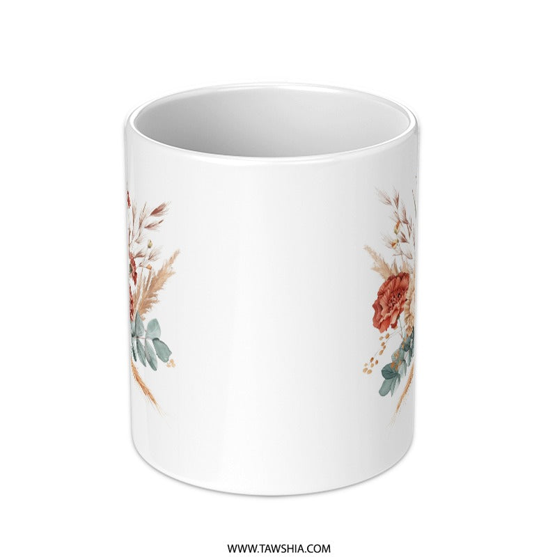 Floral Bouquet Mug, Watercolor Flower Coffee Cup, Elegant Botanical Tea Mug, Artistic Drinkware, Unique Floral Design Mug - Tawshia
