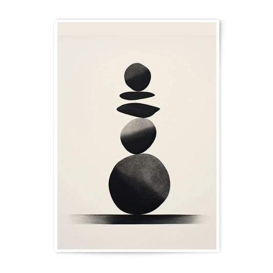 Abstract Stone Cairn Photographic Print, Zen Decor, Minimalist Art, Modern Wall Art, Neutral Colors, Balancing Stones - Tawshia