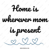 Home is Wherever Mom Mug, Mothers Day Gift, Mom Quote Mug, Gift for Mom, Present Mom Mug, Mom Coffee Mug, Mug with hearts - Tawshia