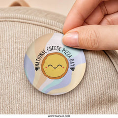 National Cheese Pizza Day Pinback Button, Cute Pizza Button, Foodie Gift, Pizza Lover Button, Kawaii Pizza Badge, Fun Button - Tawshia