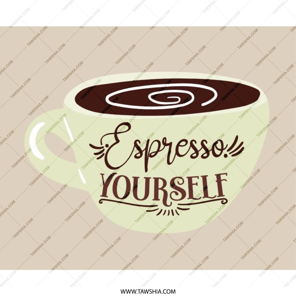Espresso Yourself Mouse Pad, Coffee Lover Gift, Funny Coffee Quote Mousepad, Office Decor, Desk Accessory, Cute Mousepad - Tawshia