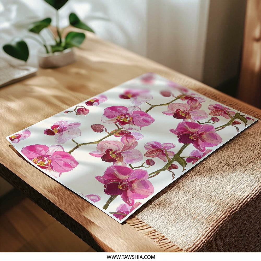 Pink Orchid Photographic Print, Floral Wall Art, Botanical Decor, Elegant Flower Photography, Modern Home Decor, Nature Inspired Print - Tawshia