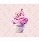 Swirled Pink and White Ice Cream Dessert product type