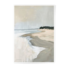 Coastal Photographic Print, Beach Wall Art, Neutral Toned Seascape, Serene Ocean View, Minimalist Beach Decor - Tawshia