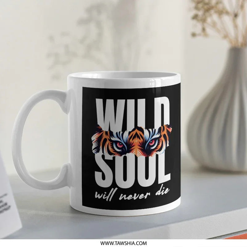 Wild Soul Will Never Die Tiger Print Coffee Mug Product