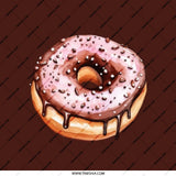 Pink Donut Pocket Mirror, Dessert Lover Gift, Foodie Compact Mirror, Cute Makeup Mirror, Donut Glaze Mirror, Yummy Donut Pocket Mirror - Tawshia