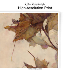 Autumn Leaves Art Photographic Print, Floral Decor, Maple Leaf Illustration, Botanical Wall Art, Autumnal Aesthetic, Elegant Artwork - Tawshia