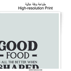 Good Food Good Friends, Photographic Prints, Kitchen Wall Decor, Typography Art Print, Dining Room Prints, Home Decor Prints - Tawshia