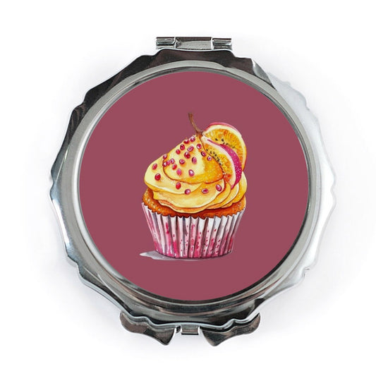 Cupcake Pocket Mirror, Dessert Makeup Mirror, Foodie Gift, Compact Mirror for Purse, Sweet Treat, Cute Mirror, Fun Accessories - Tawshia