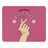 Mini Heart Big Love Mouse Pad, Cute Hand Gesture, Pink Aesthetic Desk Decor, Valentine's Day Gift, Gamer Accessories - Tawshia