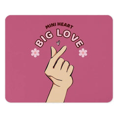 Mini Heart Big Love Mouse Pad, Cute Hand Gesture, Pink Aesthetic Desk Decor, Valentine's Day Gift, Gamer Accessories - Tawshia
