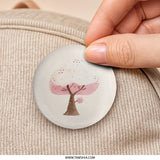 Cherry Blossom Pinback Button, Pink Tree Badge, Floral Design Button, Spring Accessory Button, Nature Inspired Pin, Cute Button Gift - Tawshia