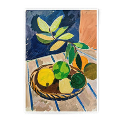 Fruit Still Life Photographic Print, Kitchen Wall Art, Colorful Citrus Decor, Modern Fine Art, Basket Of Fruit Print, Bright Art Print - Tawshia