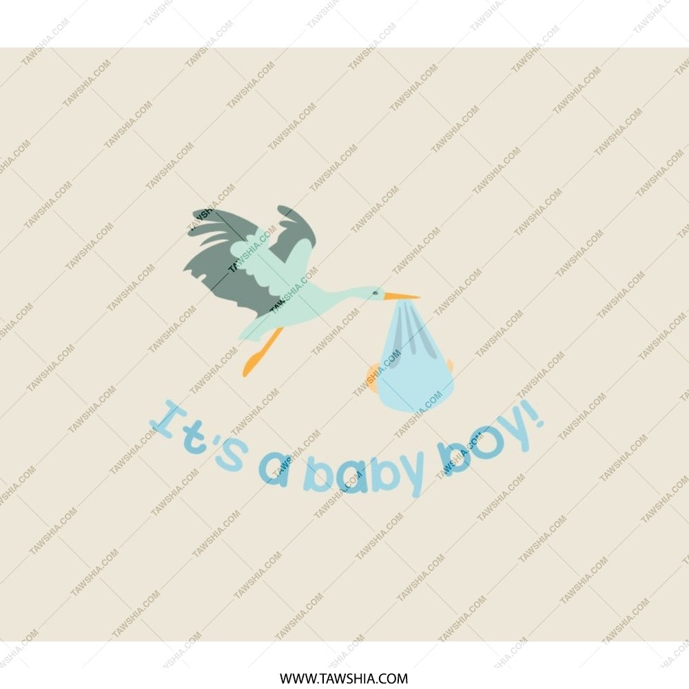Stork Baby Boy Backpack, Cute Stork Design, New Baby Gift, Baby Shower Gift Idea, Newborn Boy Gift, Baby Arrival Announcement - Tawshia