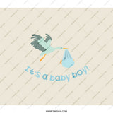 Stork Baby Boy Backpack, Cute Stork Design, New Baby Gift, Baby Shower Gift Idea, Newborn Boy Gift, Baby Arrival Announcement - Tawshia