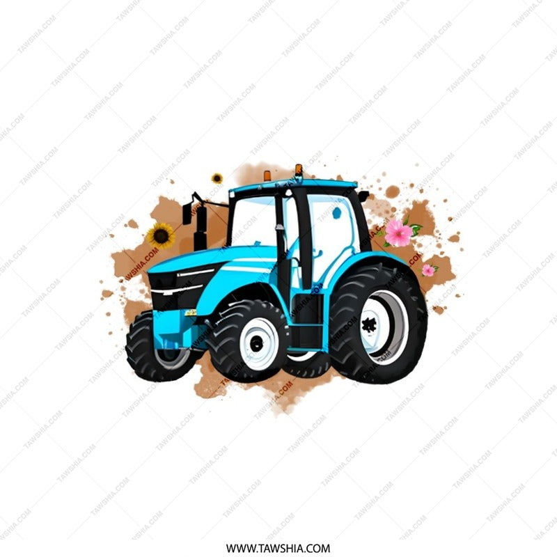 Blue Tractor Pillow, Farmhouse Decor Pillow, Tractor Design Pillow, Kids Room Decor Pillow, Agriculture Lover Gift, Tractor Art Pillow - Tawshia