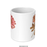 Floral Chrysanthemum Mug, Botanical Mug, Flower Coffee Cup, Nature Lover Gift, Vintage Style Mug, Aesthetic Mug, Unique Tea Cup - Tawshia