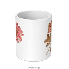 Floral Chrysanthemum Mug, Botanical Mug, Flower Coffee Cup, Nature Lover Gift, Vintage Style Mug, Aesthetic Mug, Unique Tea Cup - Tawshia