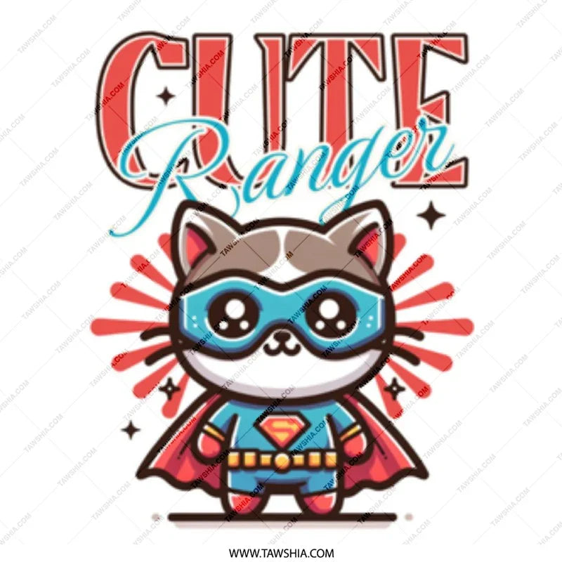 Cute Ranger Superhero Kitty Graphic Design product