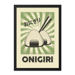 Onigiri Wall Art, Japanese Rice Ball Print, Asian Food Poster, Retro Kitchen Decor, Foodie Gift Idea - Tawshia