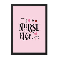 Nurse Life Framed Wall Art, Gift For Nurse, Nursing Graduation Gift, Doctor Office Decor, Pink Decor, Medical Art, Healthcare Decor - Tawshia