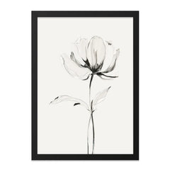 Minimalist Floral Wall Art, Flower Print, Botanical Art, Simple Flower Drawing, Elegant Home Decor, Black and White Floral Art - Tawshia