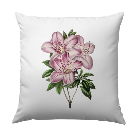 Azalea Pillow, Floral Throw Pillow, Pink Flower Pillow, Vintage Flower Cushion, Botanical Pillow, Home Decor Pillow - Tawshia